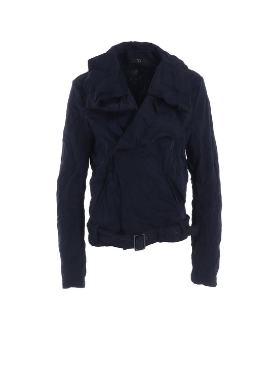 WRINKLE-EFFECT MOTO JACKET