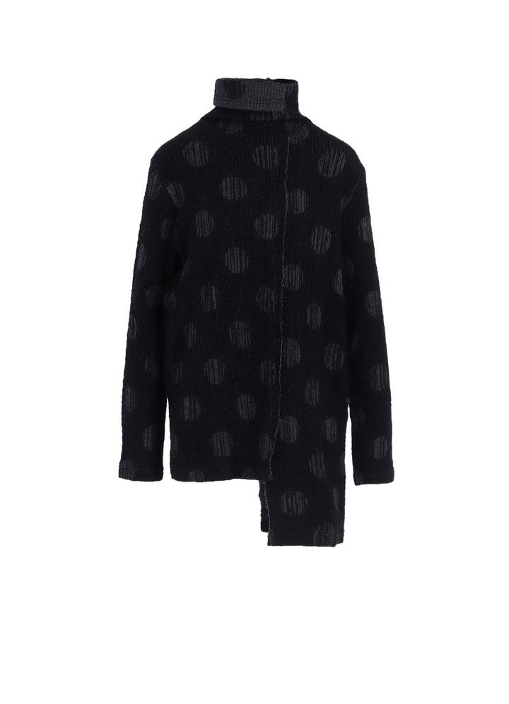 POLKA DOT JQ HIGH NECK ASYMMETRIC T