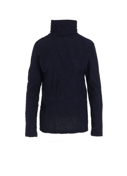 TUCKED DIAGONAL CABLE JQ HIGH NECK LONG T