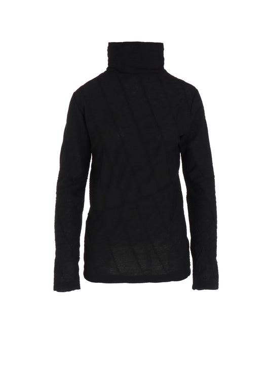 TUCKED DIAGONAL CABLE JQ HIGH NECK LONG T