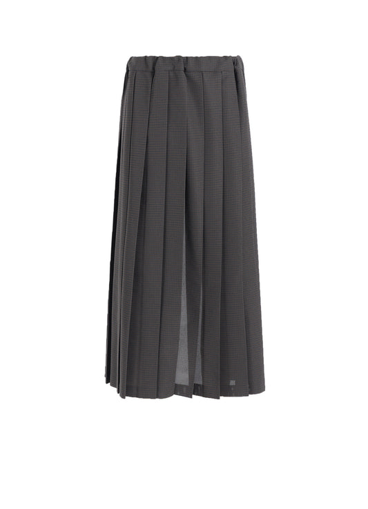 LENO CLOTH HOUNDSTOOTH PLETED APRON SKIRT