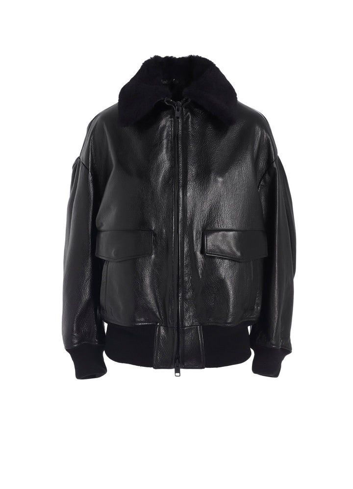 COW LEATER BLOUSON