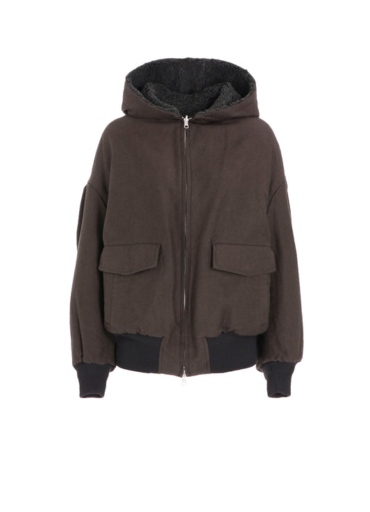 COTTON/FLAX MOLESKIN REVERSIBLE BLOUSON