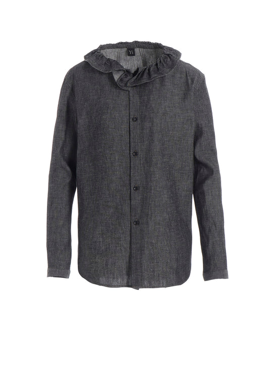 6OZ GATHER COLLAR DENIM SHIRT