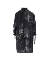 CUPRO BLURRY FLOWER PRINT LONG SLEEVE BLOUSE