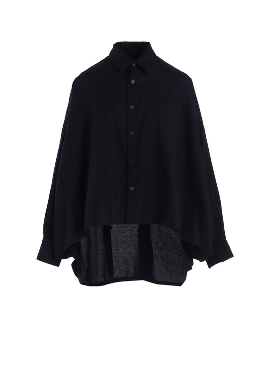 [Y's BORN PRODUCT] THIN COTTON TWILL DOUBLE FRONT BIG BLOUSE