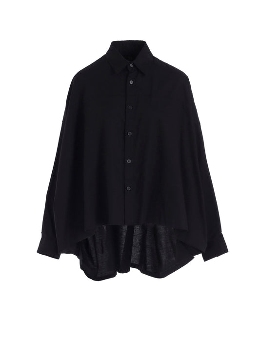 [Y's BORN PRODUCT] THIN COTTON TWILL DOUBLE FRONT BIG BLOUSE