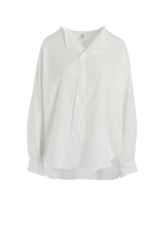 [Y's BORN PRODUCT] THIN COTTON TWILL FRINGE COLLAR BLOUSE