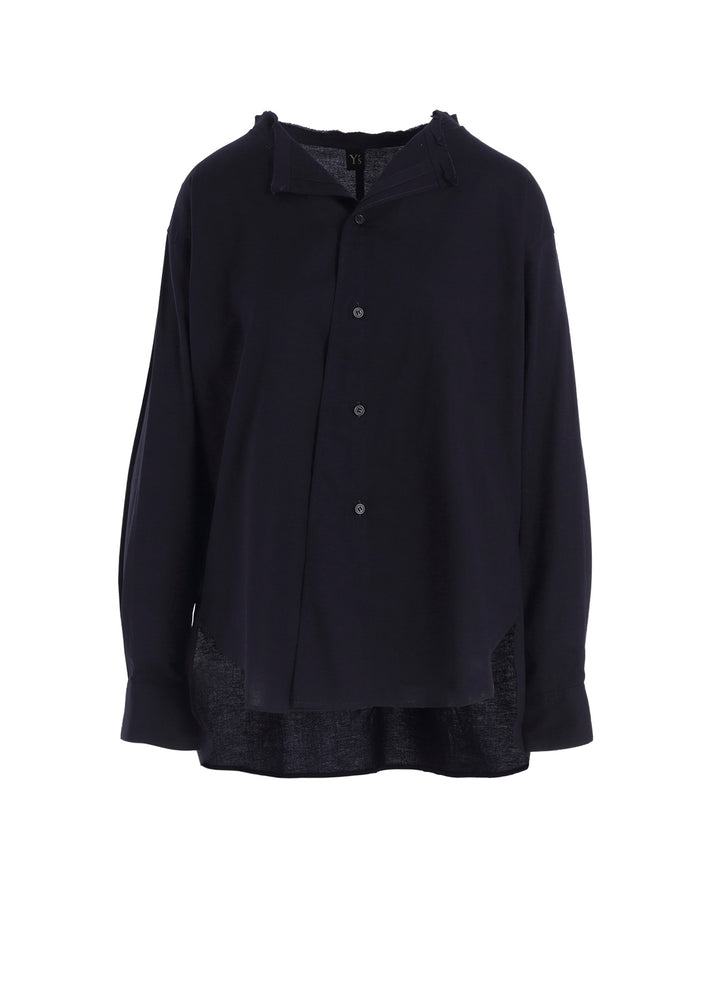 [Y's BORN PRODUCT] THIN COTTON TWILL FRINGE COLLAR BLOUSE