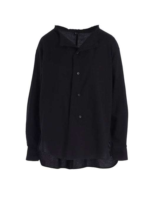 [Y's BORN PRODUCT] THIN COTTON TWILL FRINGE COLLAR BLOUSE
