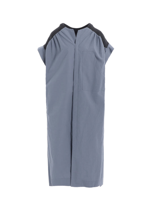 COTTON/LINEN RIB FLY OPEN DRESS
