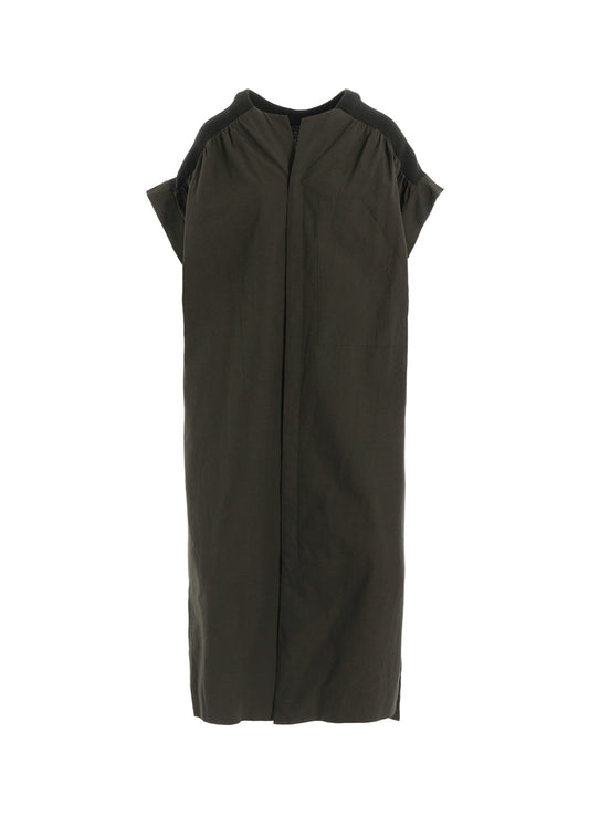 COTTON/LINEN RIB FLY OPEN DRESS