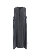 WOOL GAUZE TWILL LONG DRESS WITH POCKET
