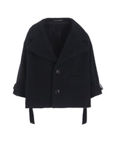 WOOL DOUBLE-FACED MOSSER WIDE COLLAR JACKET