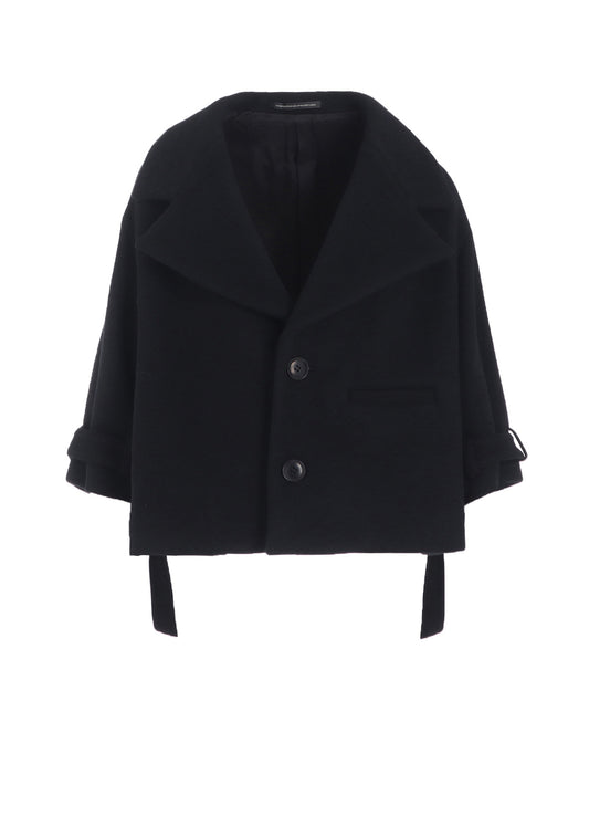 WOOL DOUBLE-FACED MOSSER WIDE COLLAR JACKET