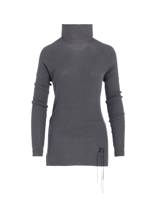 RIBBED HIGH NECK KNIT
