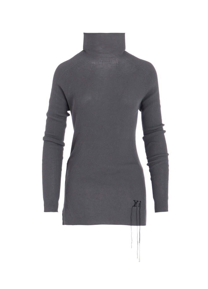 RIBBED HIGH NECK KNIT
