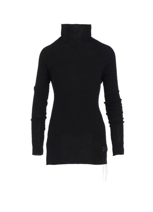 RIBBED HIGH NECK KNIT
