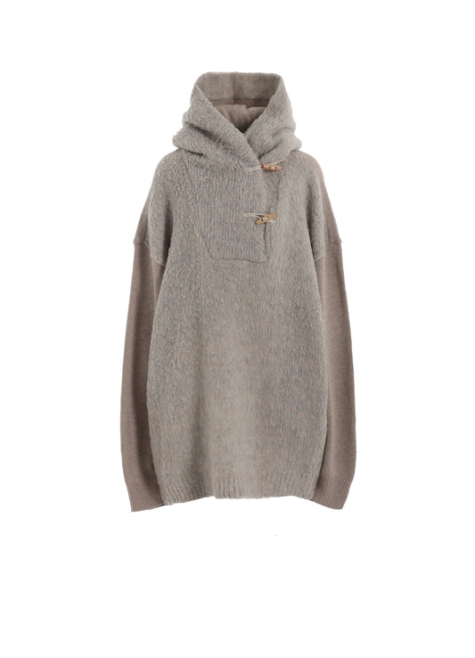 TOGGLE BUTTUN HOODIE