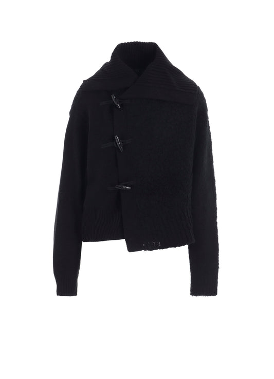 TOGGLE BUTTON ASYMMETRIC CARDIGAN
