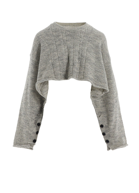 SLUB WOOL DESIGN KNIT PULLOVER