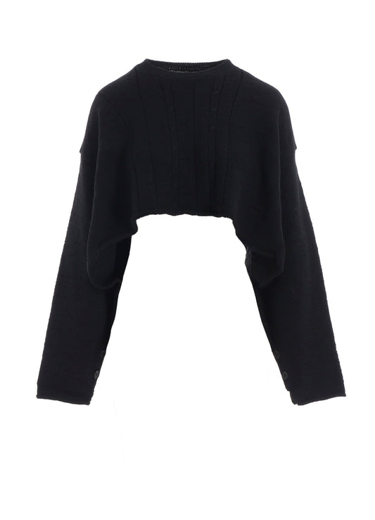 SLUB WOOL DESIGN KNIT PULLOVER