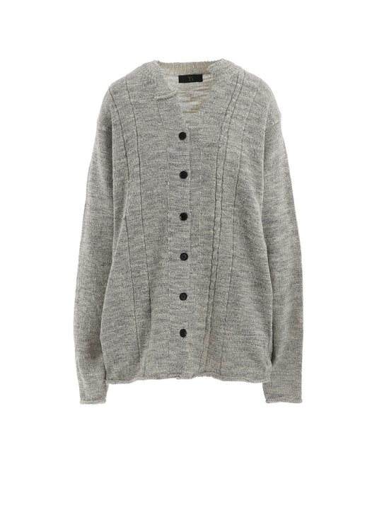 SLUB WOOL DESIGN KNIT CARDIGAN