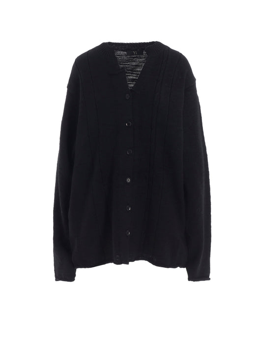 SLUB WOOL DESIGN KNIT CARDIGAN