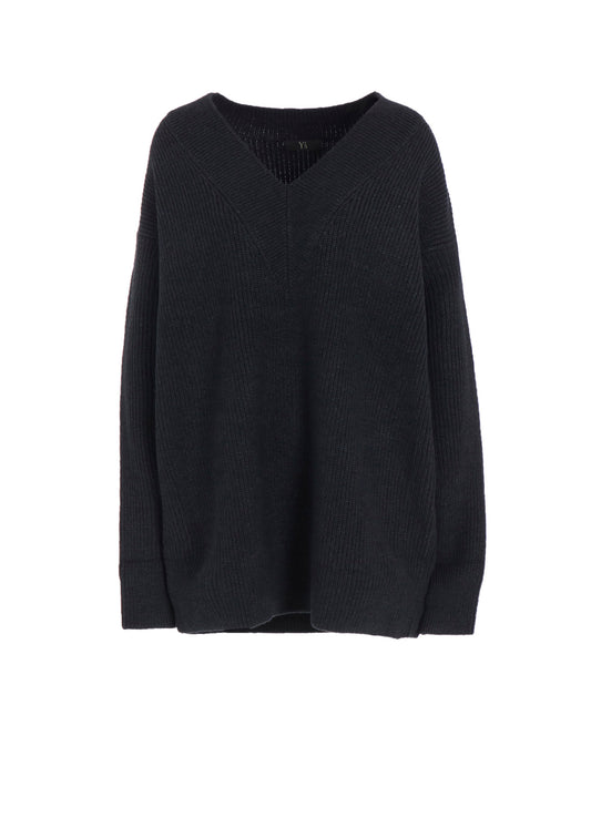 BIG V-NECK KNITTED CARDIGAN