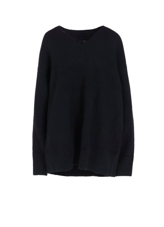 BIG V-NECK KNITTED CARDIGAN