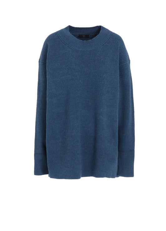 BIG ROUND-NECK KNIT CARDIGAN