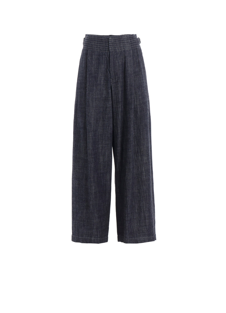 8OZ WAIST STRING WIDE DENIM PANTS