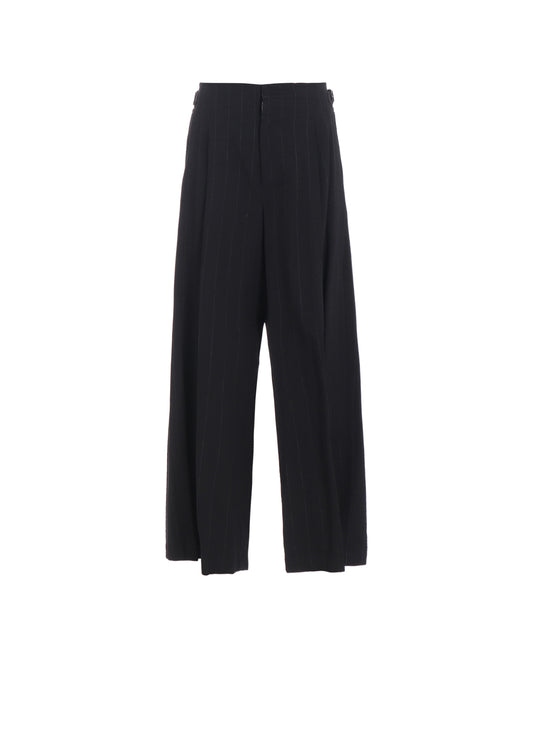 W/RY STRIPE WAIST STRING WIDE PANTS