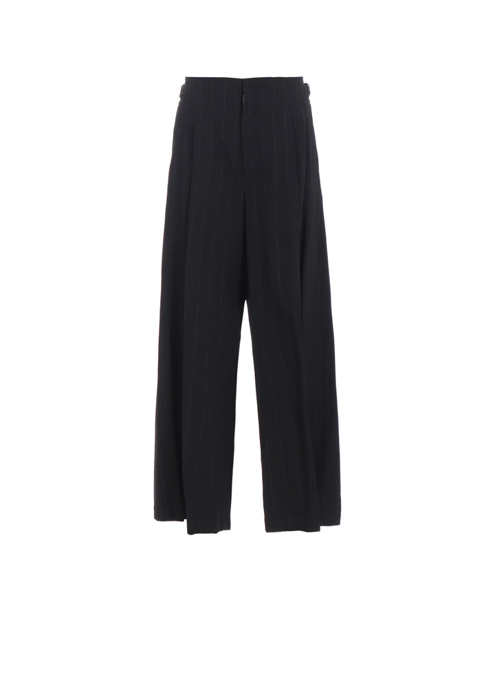 W/RY STRIPE WAIST STRING WIDE PANTS