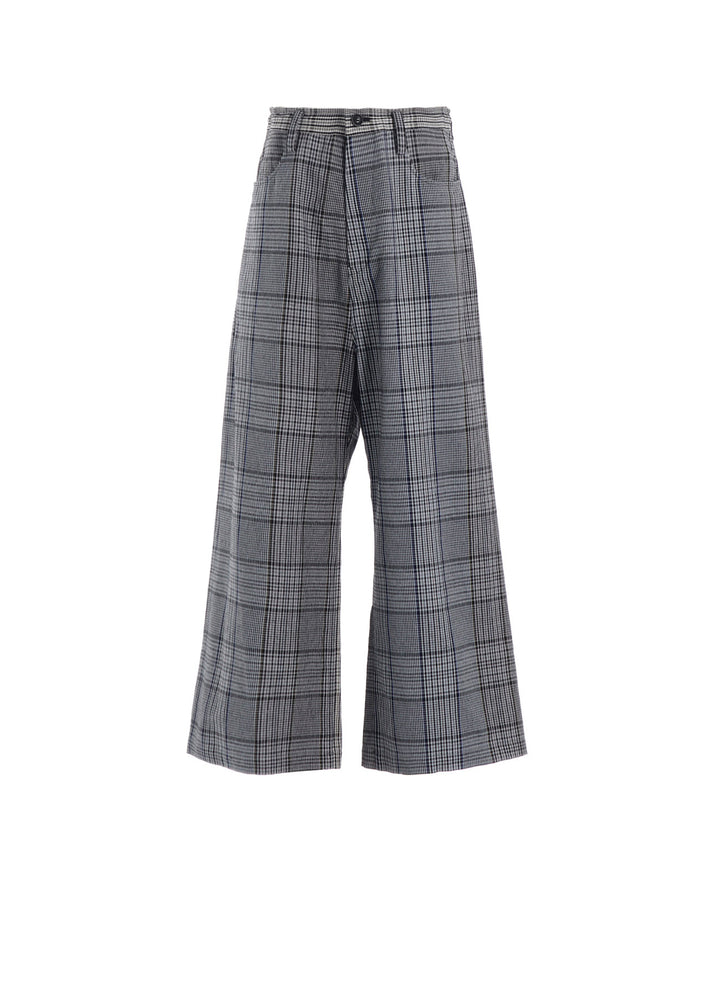 GRID PLAID LONG STRAIGHT PANTS