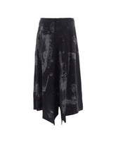 WOOL GAUZE SMUDGED POLKA DOT SLITTED RIGHT HEM PANTS