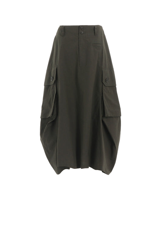COTTON/LINEN CARGO SKIRT