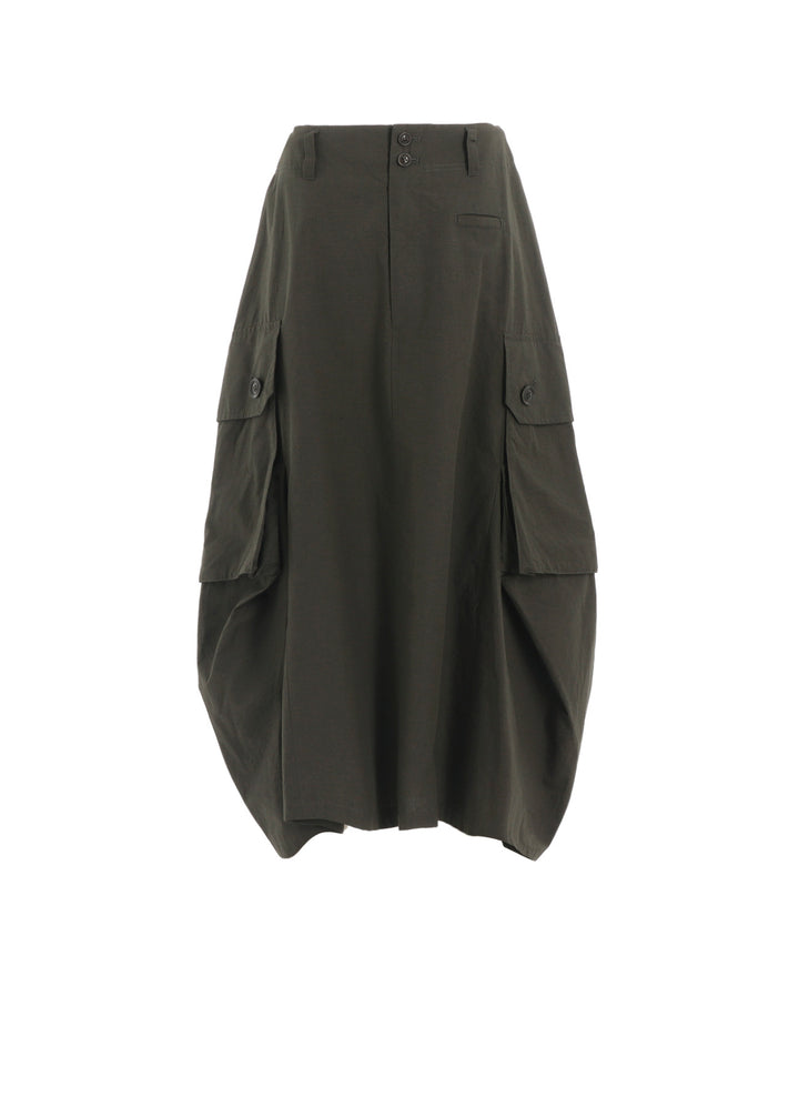 COTTON/LINEN CARGO SKIRT