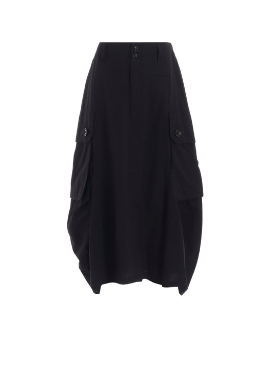 COTTON/LINEN CARGO SKIRT