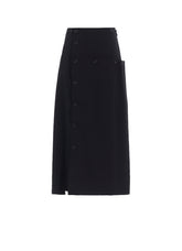 WOOL GABARDINE BUTTON SKIRT