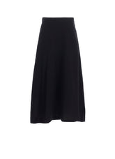 WOOL GAUZE TWILL ASYMMETRIC FLARE SKIRT