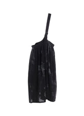 WOOL GAUZE SMUDGED POLKA DOT SINGLE STRAP SKIRT