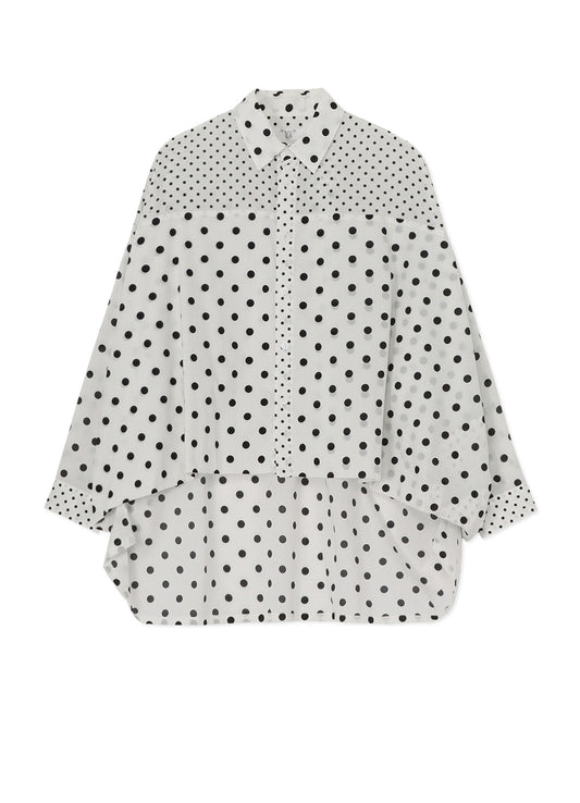 60/- COTTON LAWN DOT PRINT LONG SLEEVE BLOUSE