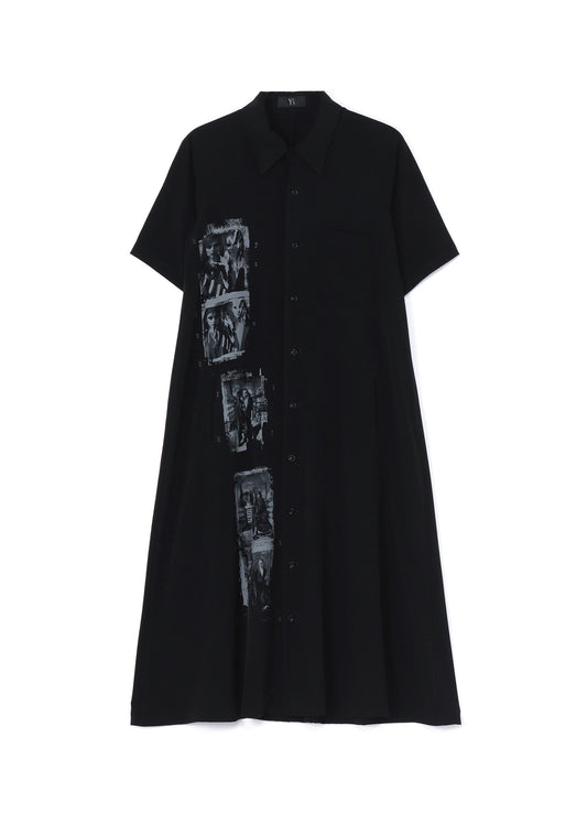 Y's × MAX VADUKUL CREPE de CHINE HALF SLEEVE SHIRT DRESS