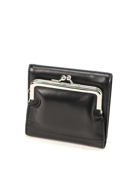 SEMI-GLOSS SMOOTH LEATHER MINI FOLDING WALLET