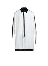 80/2 BROAD COLLAR/SLEEVE OPEN TAB BLOUSE