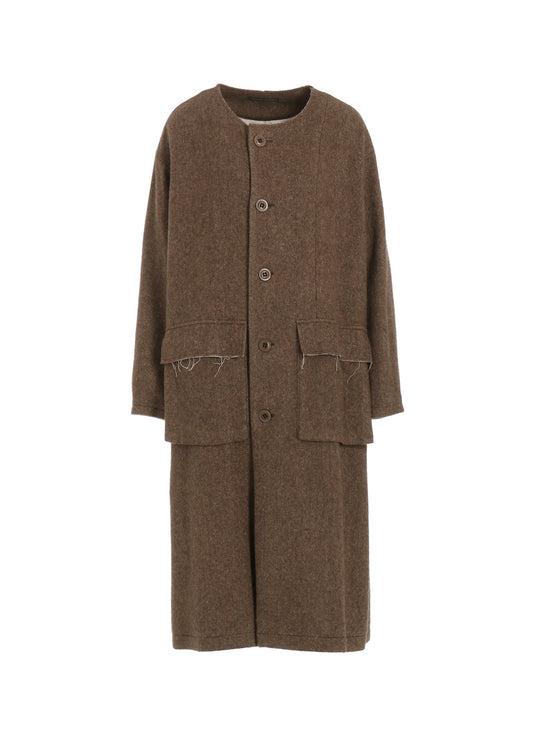 【11/1 12:00(JST) Release】W/LI HERRINGBONE COLLARLESS COAT