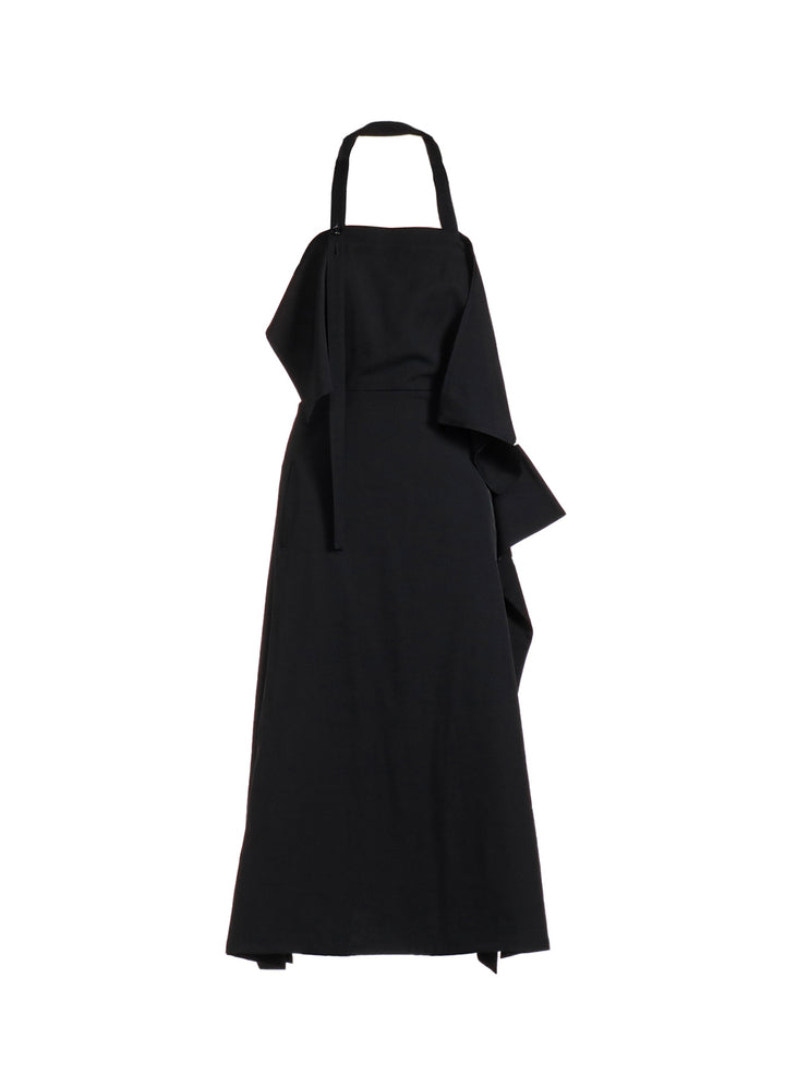 WOOL GABARDINE APRON DRESS