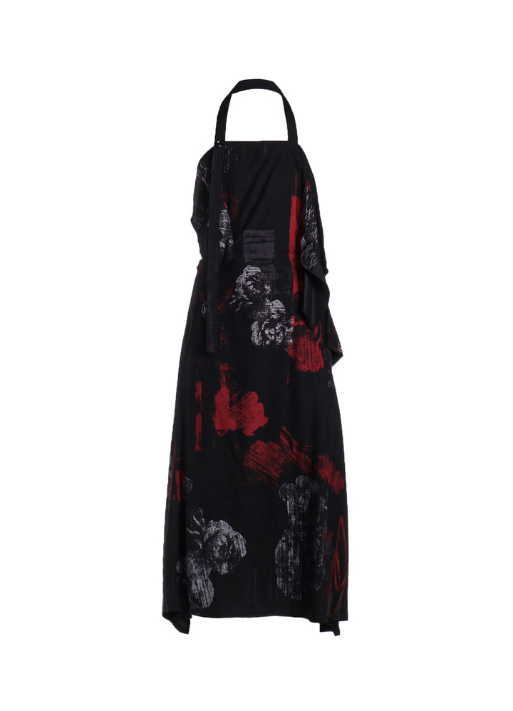 CU/ TWILL PEONY PRINT APRFON DRESS