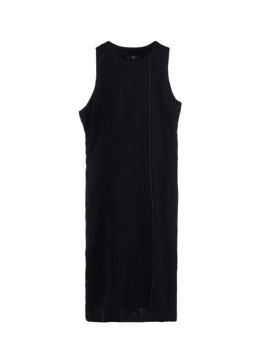 WOOL PINSTRIPE SLEEVELESS DRESS